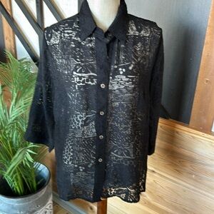 White tag black blouse medium pre loved